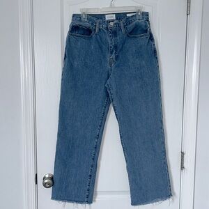 FRAME‎ Le Jane Crop Meadow Medium Blue Wash LJNCRA727 100% Cotton Sz. 28